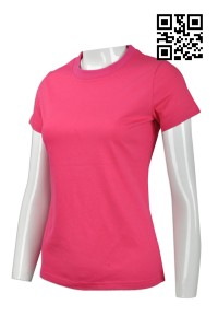 T651  訂購淨色女裝T恤 度身訂造T恤 網上下單印花T恤 T恤製衣廠  液氨   粉紅色